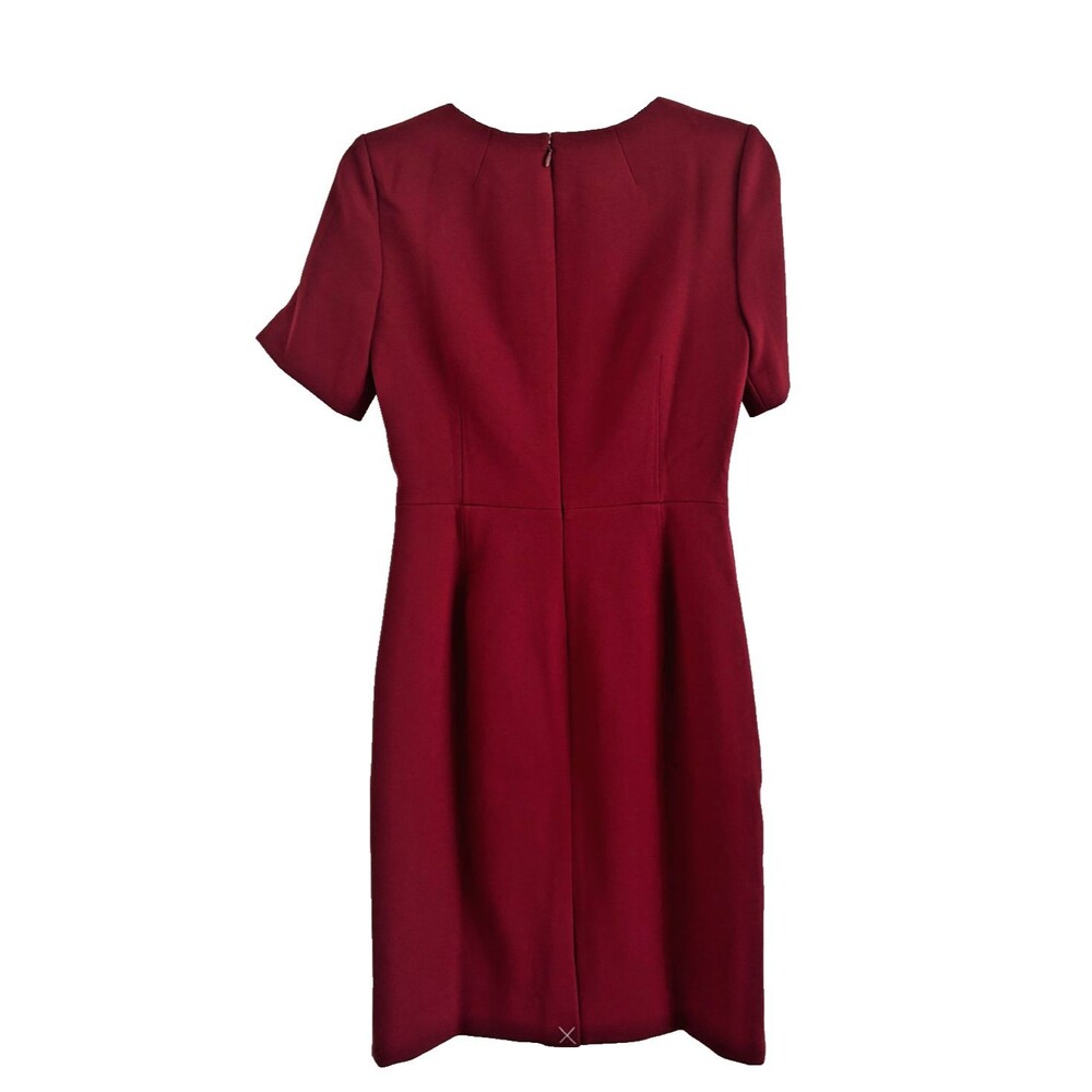 J Crew Dress Womens Size 2 Sheath Burgundy Fully Lined Short Sleeve Career NWT - Picture 2 of 8